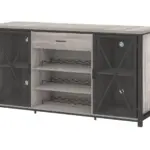 70.86” Wine Cabinet with Fridge Space, Light Grey Oak_17