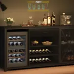 70.86” Wine Cabinet with Fridge Space, Black Oak_08