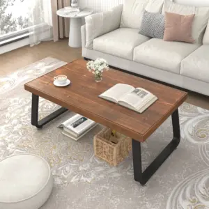 Solid Wood Coffee Table, 39 Inch_01