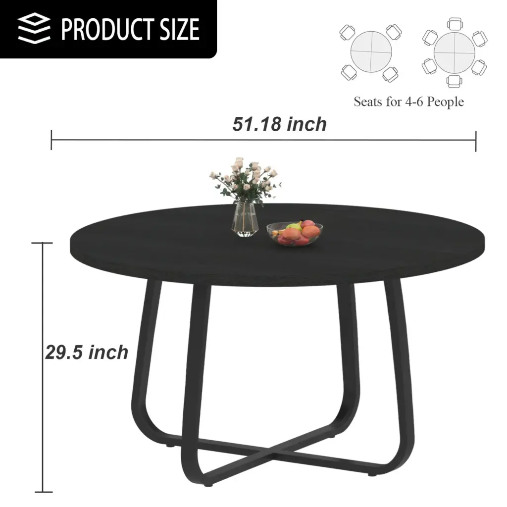 Black Oak Round Kitchen Table