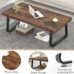 Minimalist Coffee Table, Rustic Brown, 47 Inch_04