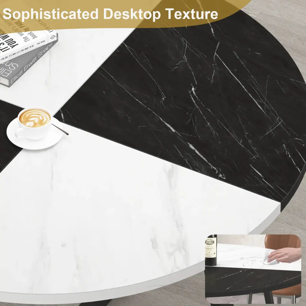 White and Black Faux Marble 01