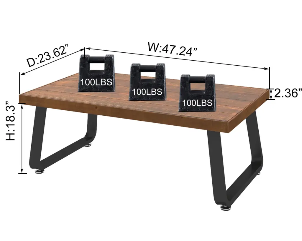 Solid Wood Coffee Table, 47 Inch_03