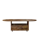 Foldable Coffee Table with Drawer Storage, Rustic Brown_07