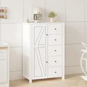 Chest of Drawers Storage Organizer, White Oak_01