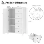 Chest of Drawers Storage Organizer, White Oak_02