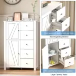 Chest of Drawers Storage Organizer, White Oak_07