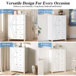 Chest of Drawers Storage Organizer, White Oak_08