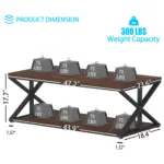 2 Tier Coffee Table with Shelf, Walnut, 47 Inch_02