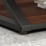 2 Tier Coffee Table with Shelf, Walnut, 47 Inch_07