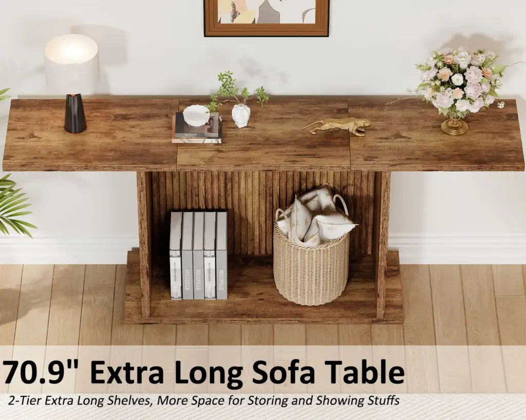 70.9 Inch Console Table, Rustic Brown_03