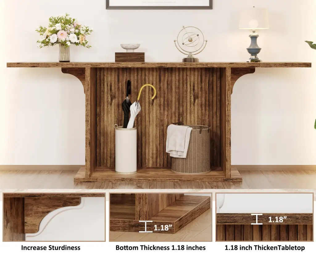 70.9 Inch Console Table, Rustic Brown_05