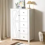 Chest of Drawers Storage Organizer, White Oak_010