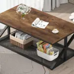 Coffee Table with Storage, Rustic Brown, 47 Inch_03