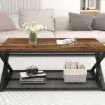 Coffee Table with Storage, Rustic Brown, 47 Inch_04