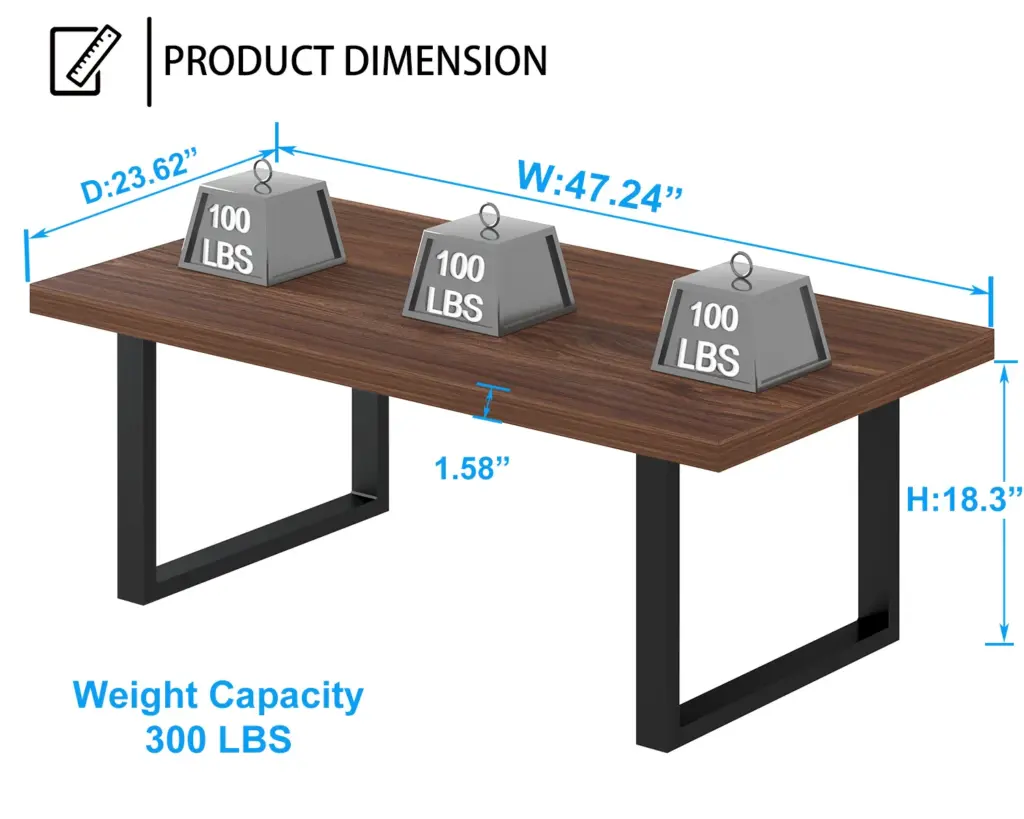 Industrial Coffee Table, Walnut, 47 Inch_05
