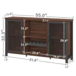 Wine Bar Cabinet for Liquor and Glasses, Walnut_09