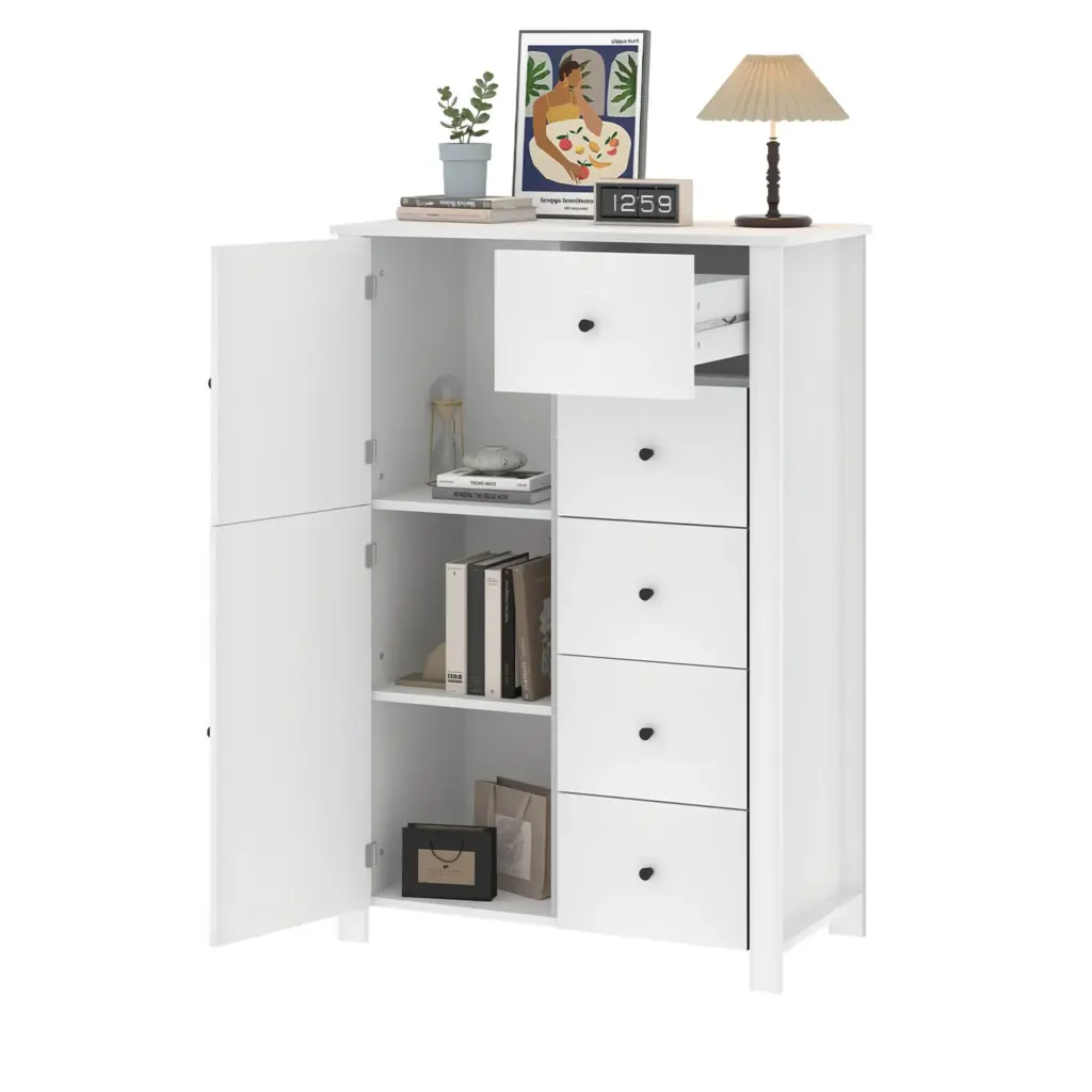 Chest of Drawers Storage Organizer, White Oak_12