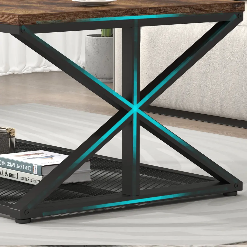 Coffee Table with Storage, Rustic Brown, 47 Inch_06