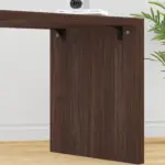 L Shaped 360 Rotating Computer Desk with 3 Drawers, Walnut_11