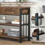Sofa Table with 3 Drawers, Rustic Brown_10