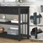 Sofa Table with 3 Drawers, Black Oak_09