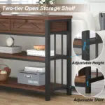 Sofa Table with 3 Drawers, Walnut_09